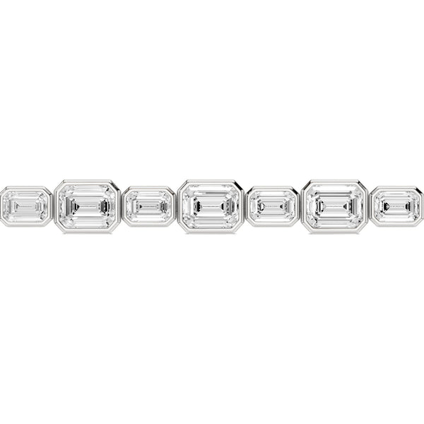 Asymmetrical Bezel-Set Emerald Tennis Bracelet