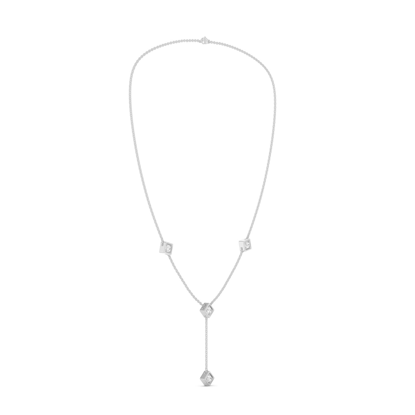 Cubic Stationed Y Necklace