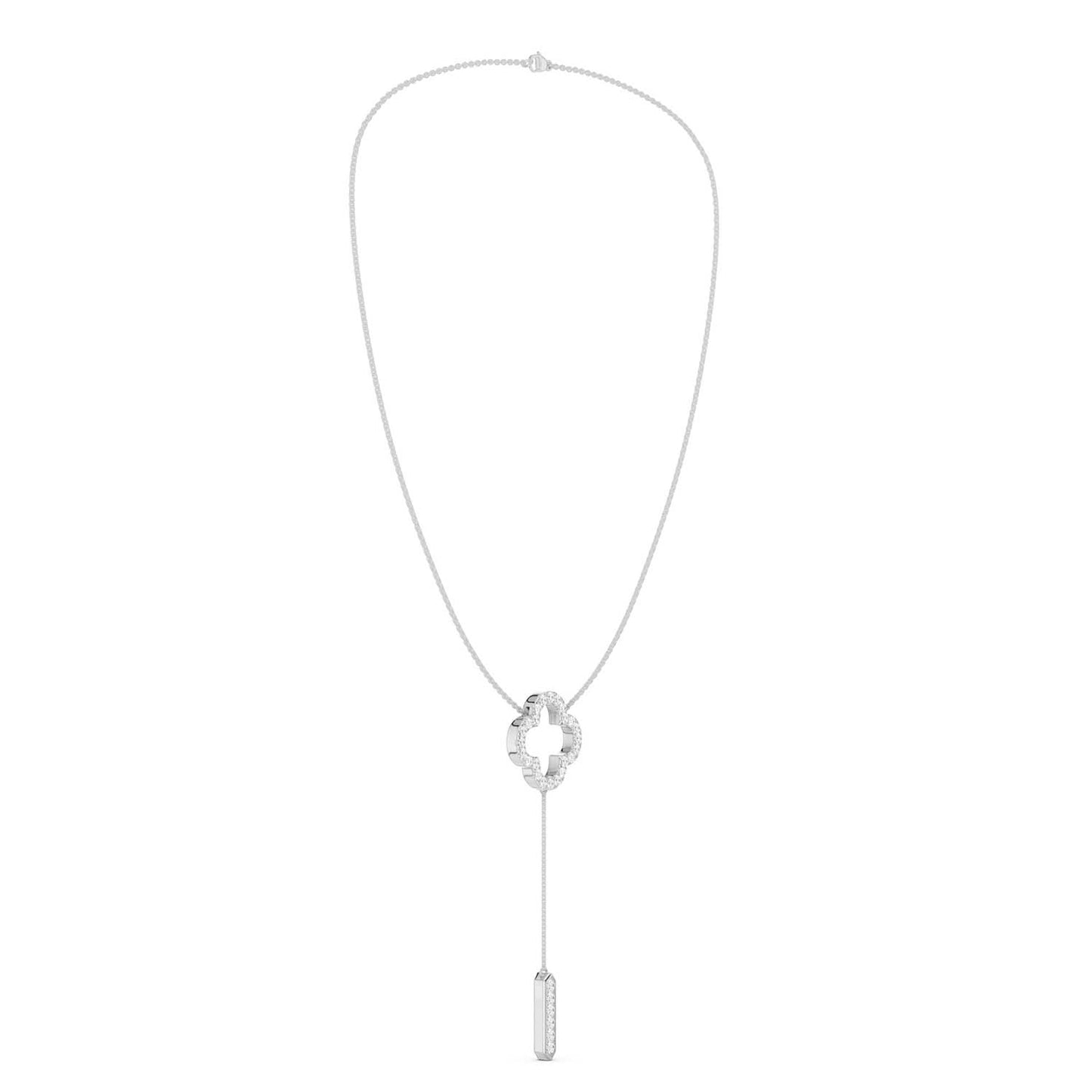 Silhouette Clover Drop Necklace