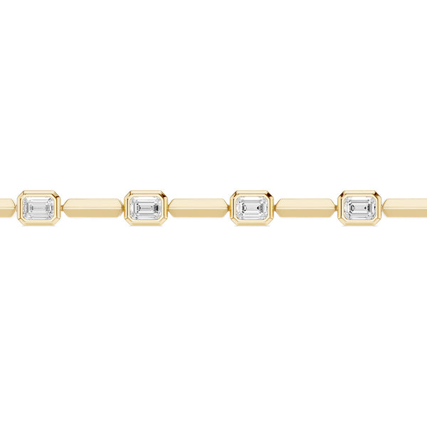 Luxe Bezel-Set Emerald Tennis Bracelet