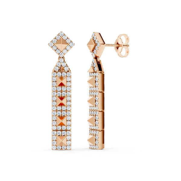 Cascading Pyramid Geometric Drop Earrings