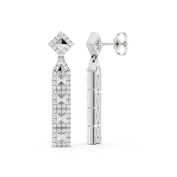 Cascading Pyramid Geometric Drop Earrings