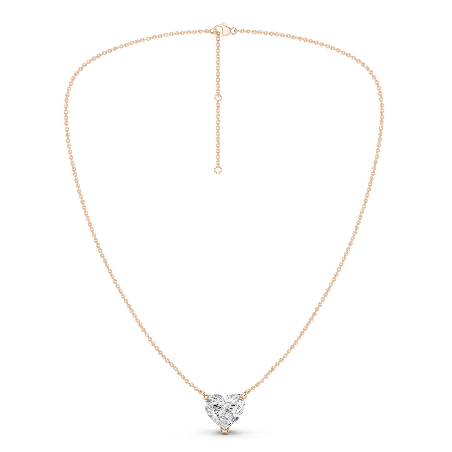 Heart Solitaire Pendant Necklace Medium