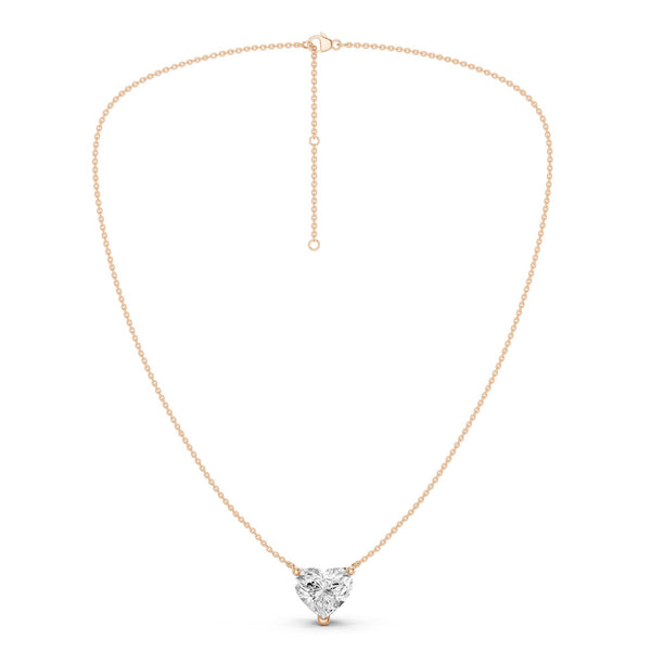 Heart Solitaire Pendant Necklace Medium