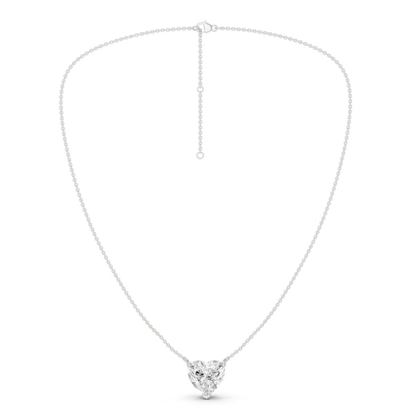 Heart Solitaire Pendant Necklace Large
