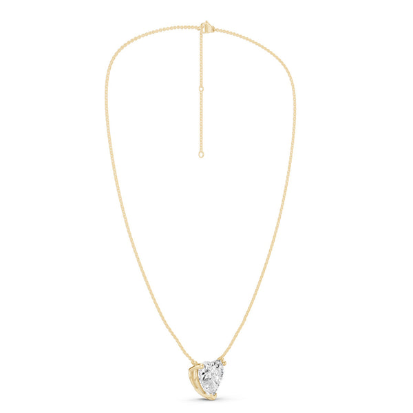 Heart Solitaire Pendant Necklace Large