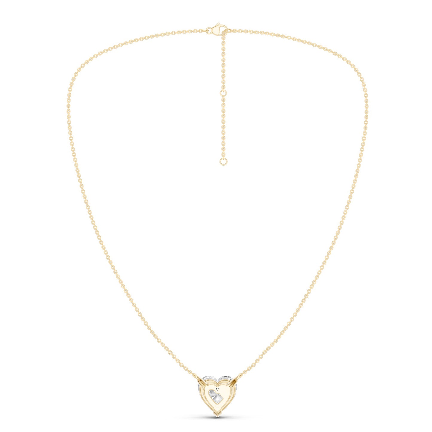 Heart Solitaire Pendant Necklace Large