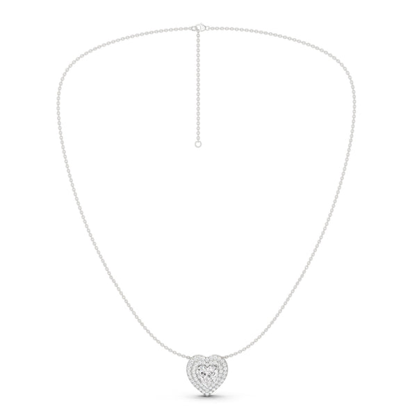 Quaint Double Halo Heart Pendant