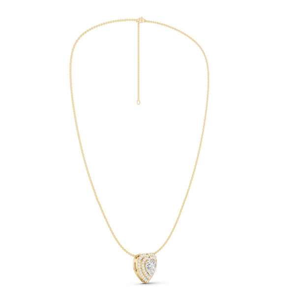 Quaint Double Halo Heart Pendant