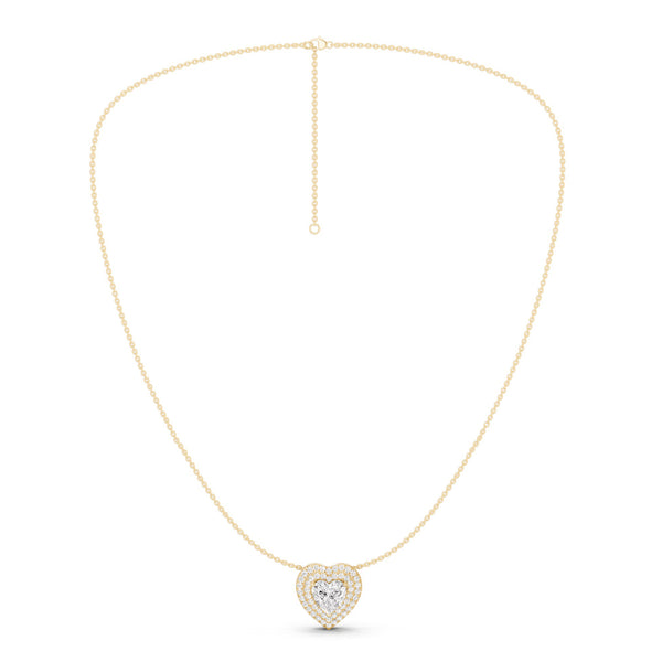 Quaint Double Halo Heart Pendant