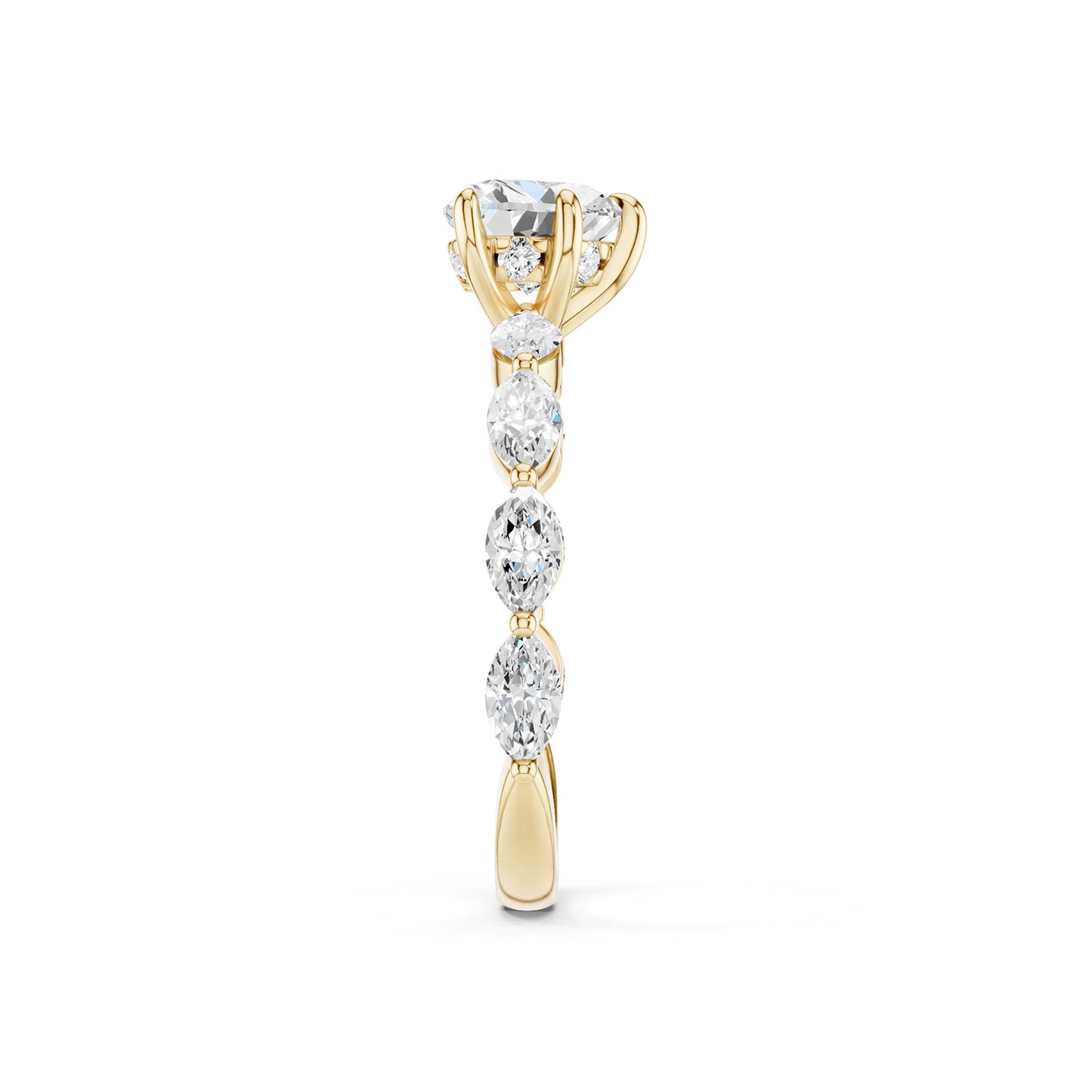 Heart-Marquise  Hidden Halo Diamond Ring