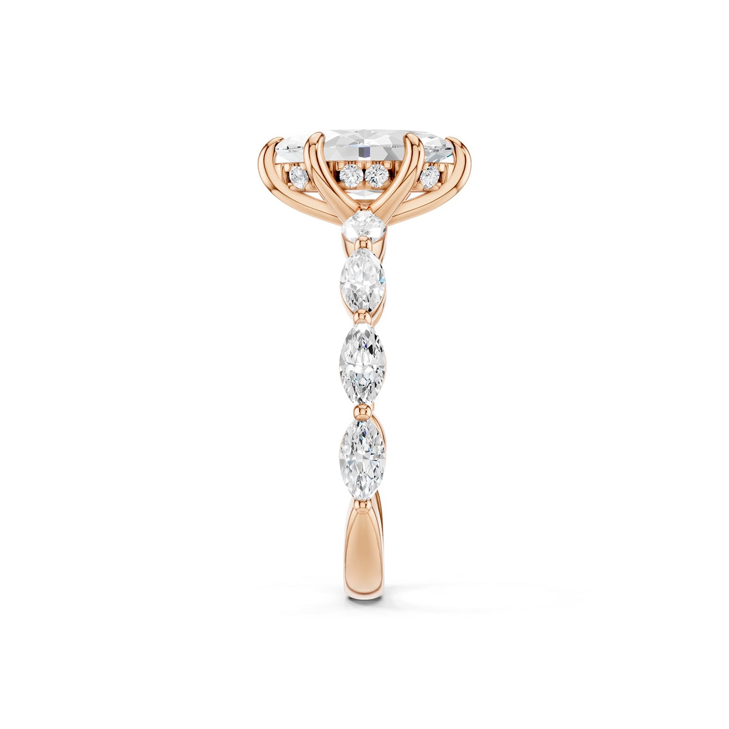Marquise  Hidden Halo Diamond Ring