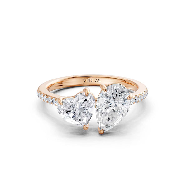 Heart Pear Two Stone Diamond Ring