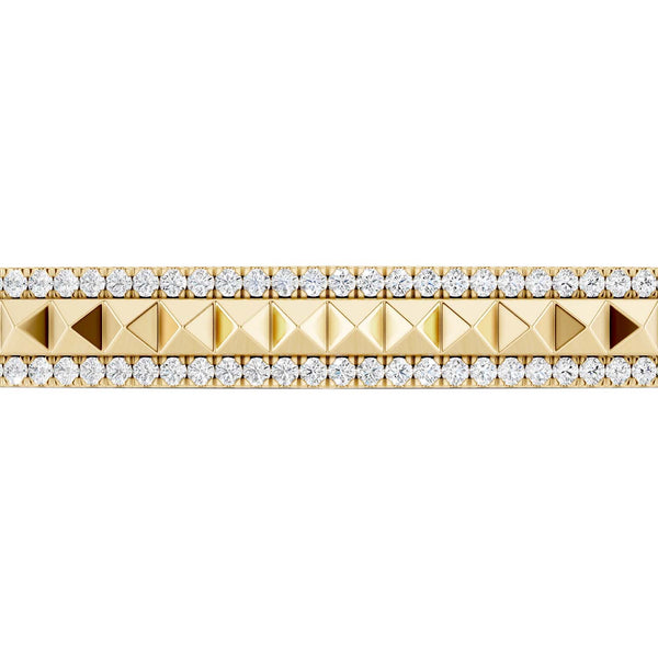 Pyramid Spiked Diamond Bolo Bracelet