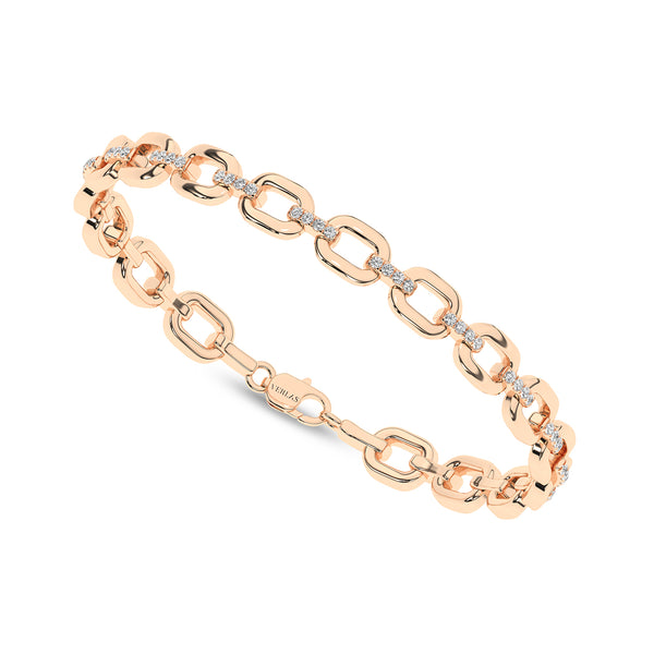 Together Forever Rectangular Diamond Links Bracelet