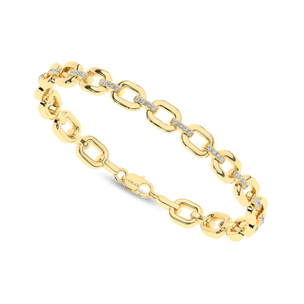Together Forever Rectangular Diamond Links Bracelet