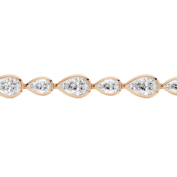 Asymmetrical Bezel-set Pear Tennis Bracelet