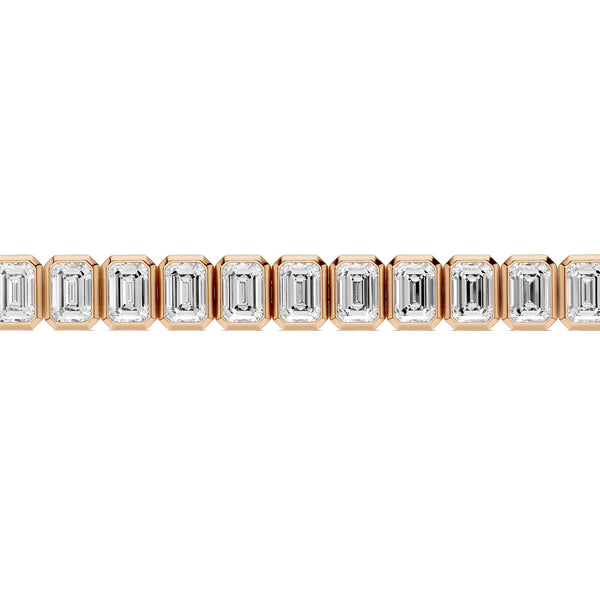 Bezel-set Emerald Diamond Tennis Bracelet