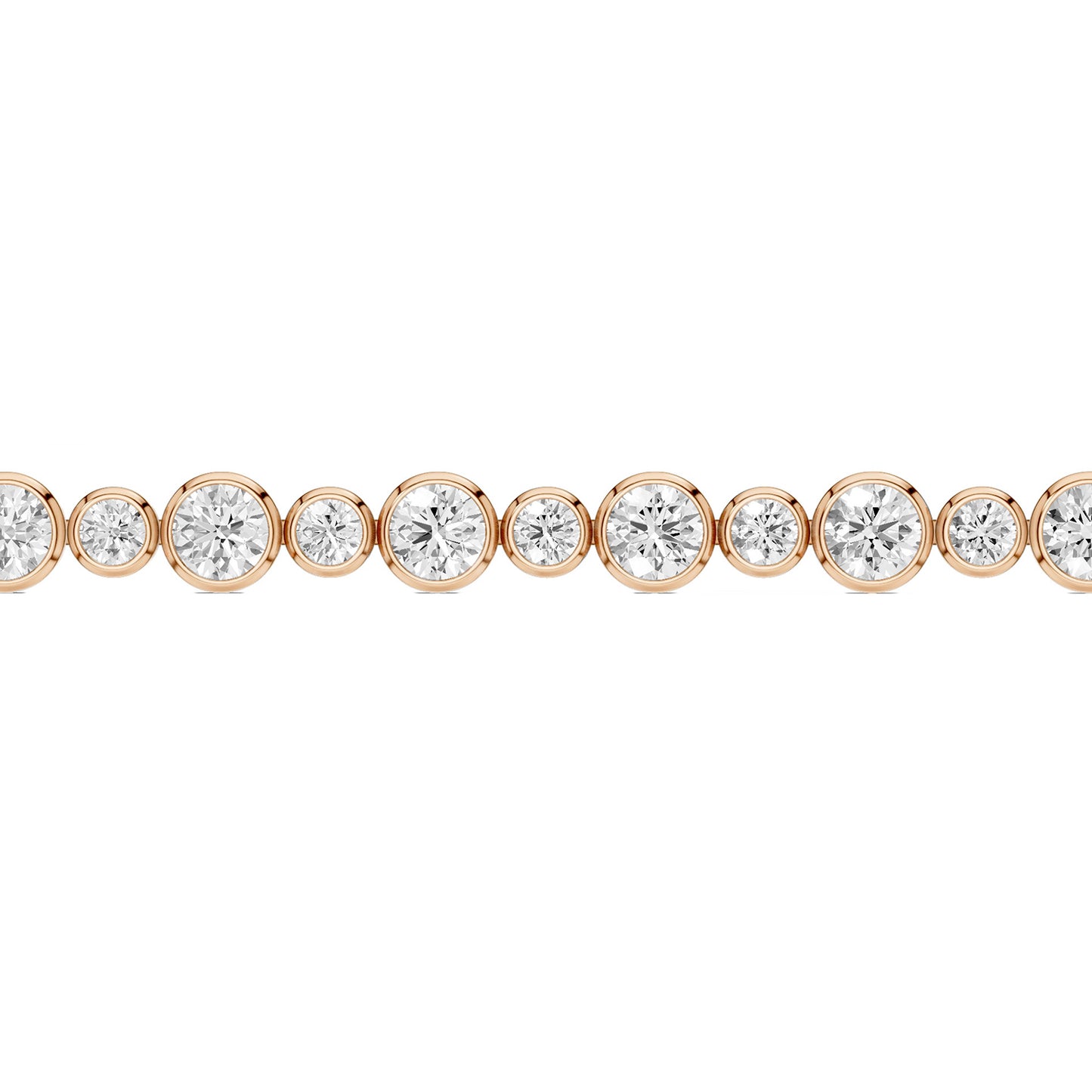 Asymmetrical Bezel-Set Round Tennis Bracelet