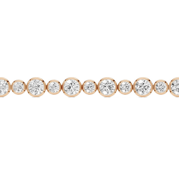 Asymmetrical Bezel-Set Round Tennis Bracelet