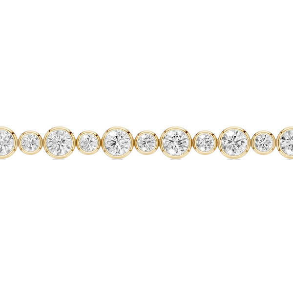 Asymmetrical Bezel-Set Round Tennis Bracelet
