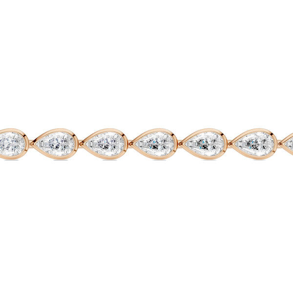 Bezel-set Pear Diamond Tennis Bracelet