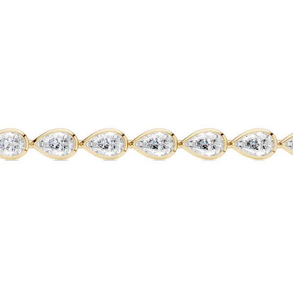 Bezel-set Pear Diamond Tennis Bracelet