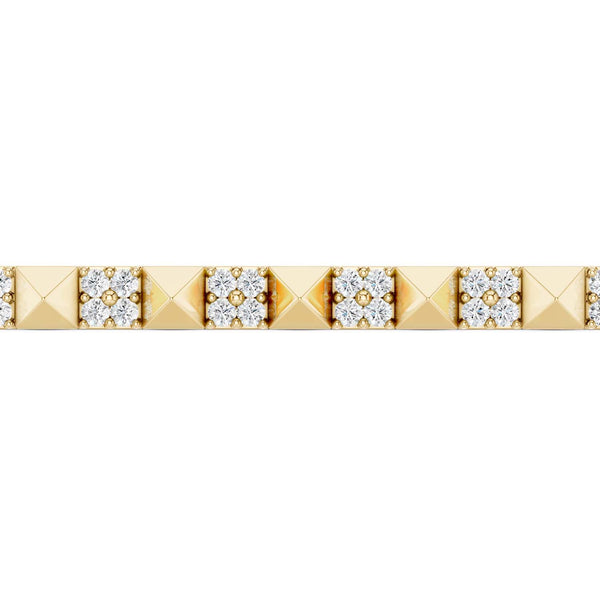 Pyramid Sequence Diamond Bolo Bracelet