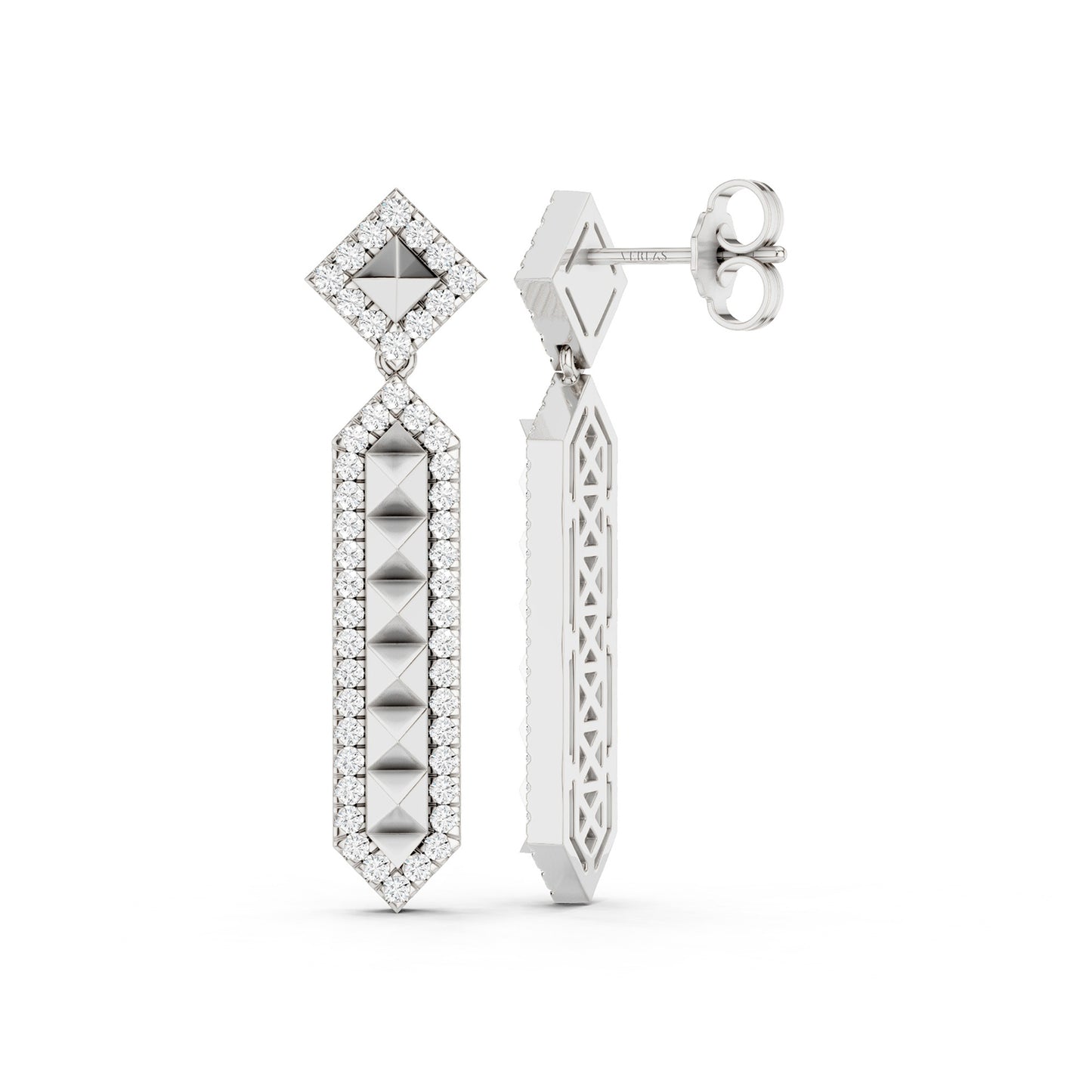 Cascading Pyramid Drop Earrings