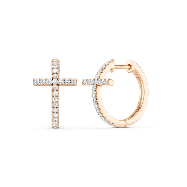 Cross Huggie Small Hoops