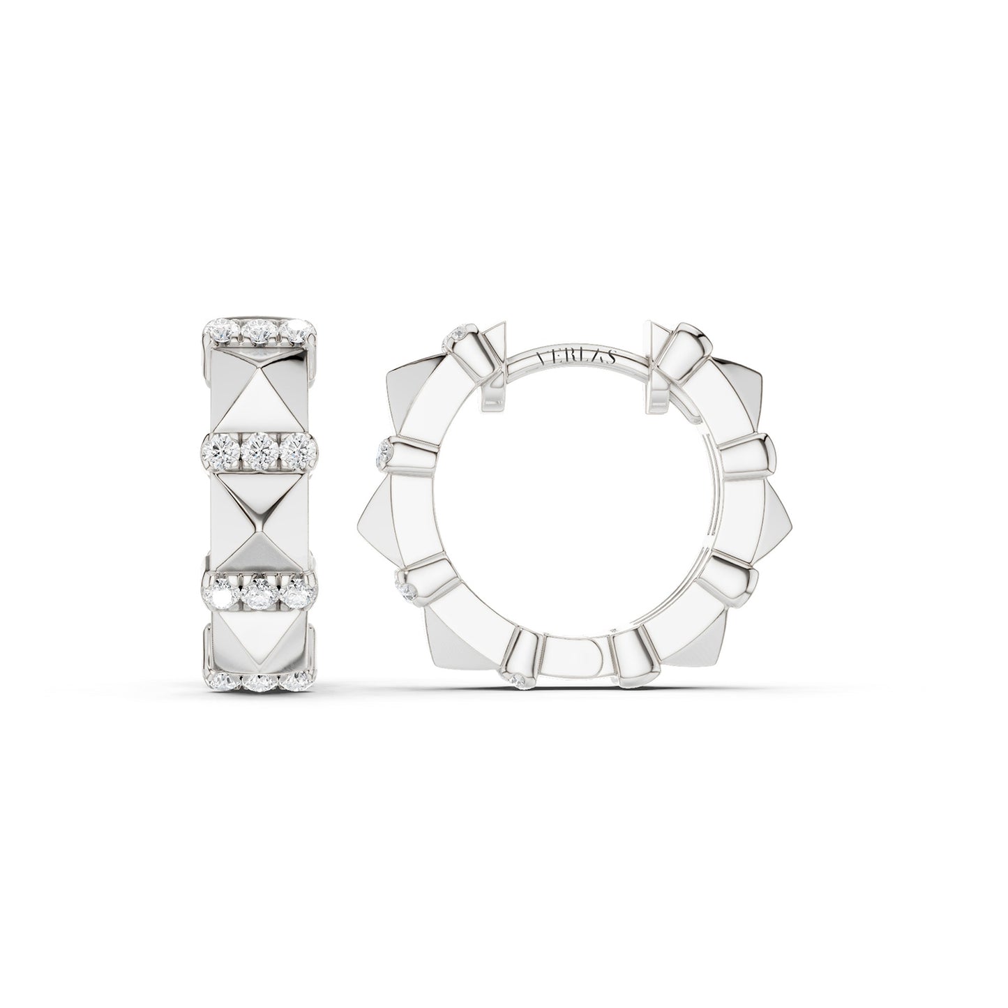 Tiered Pyramid Diamond Huggies