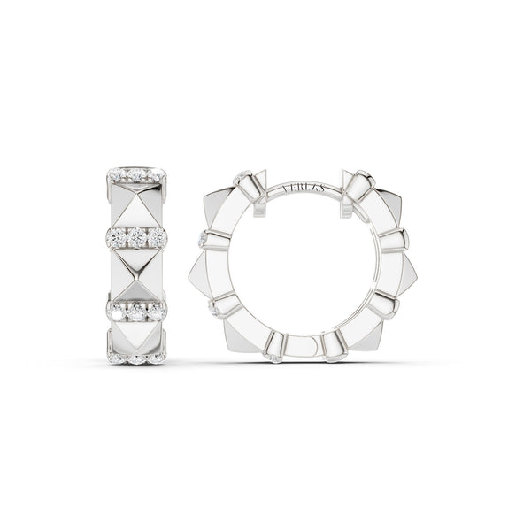 Tiered Pyramid Diamond Huggies