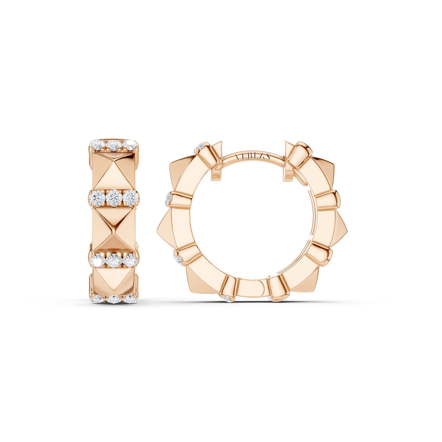 Tiered Pyramid Diamond Huggies