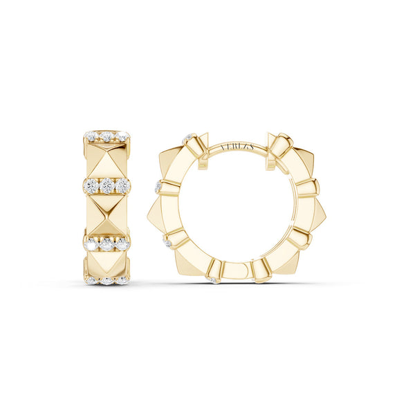 Tiered Pyramid Diamond Huggies
