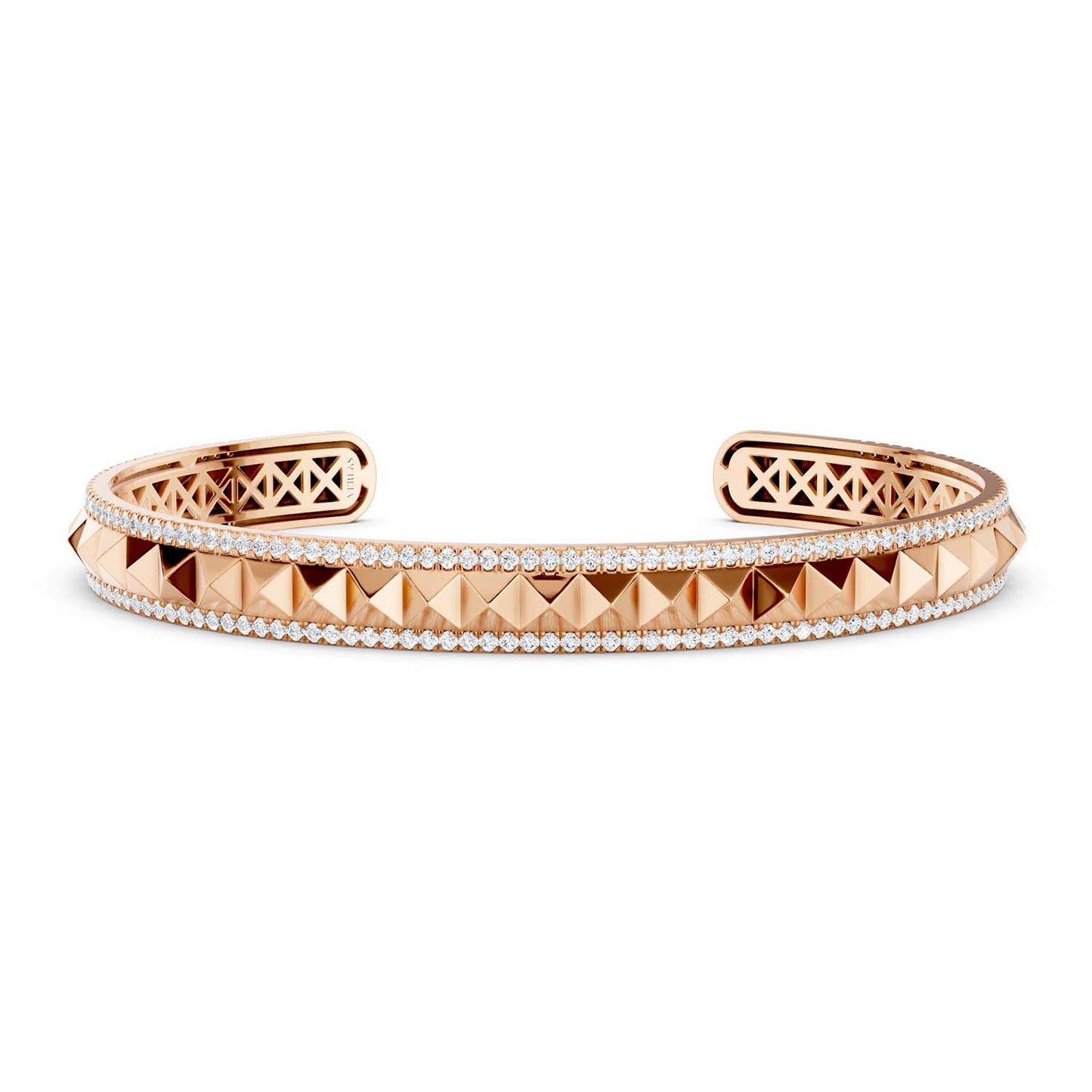 Pyramid Spiked Diamond Cuff Bracelet