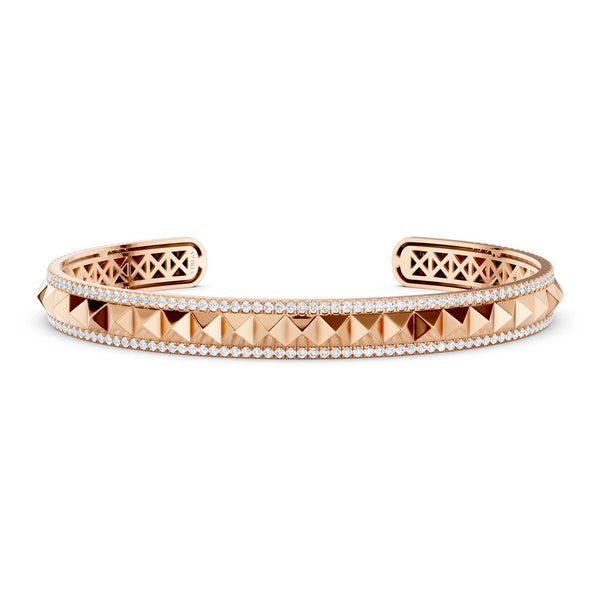 Pyramid Spiked Diamond Cuff Bracelet