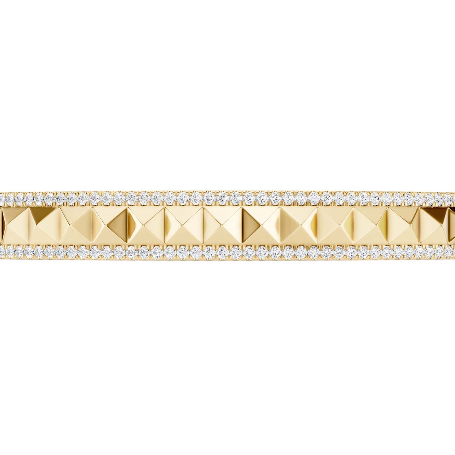 Pyramid Spiked Diamond Cuff Bracelet