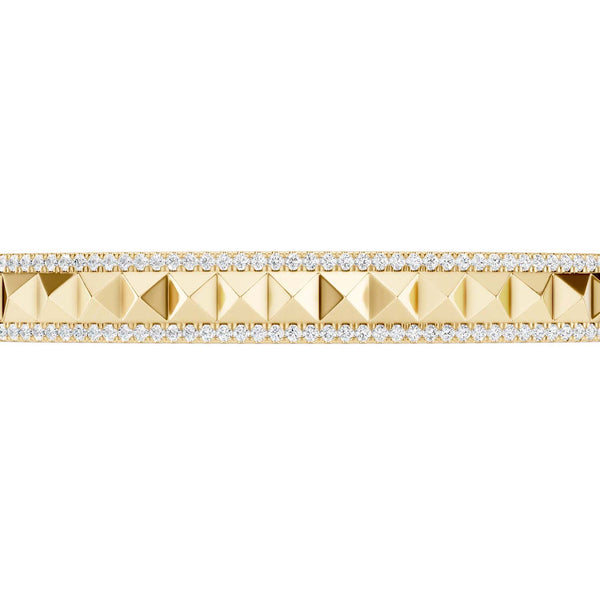 Pyramid Spiked Diamond Cuff Bracelet