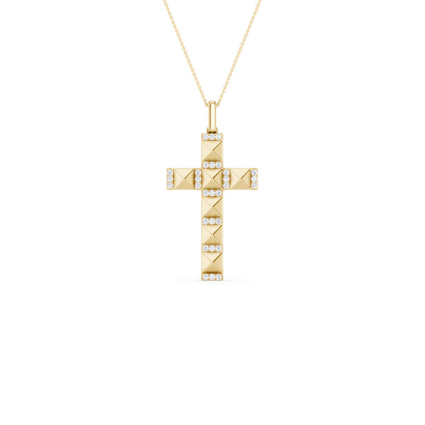 Pyramid Cross Pendant Necklace