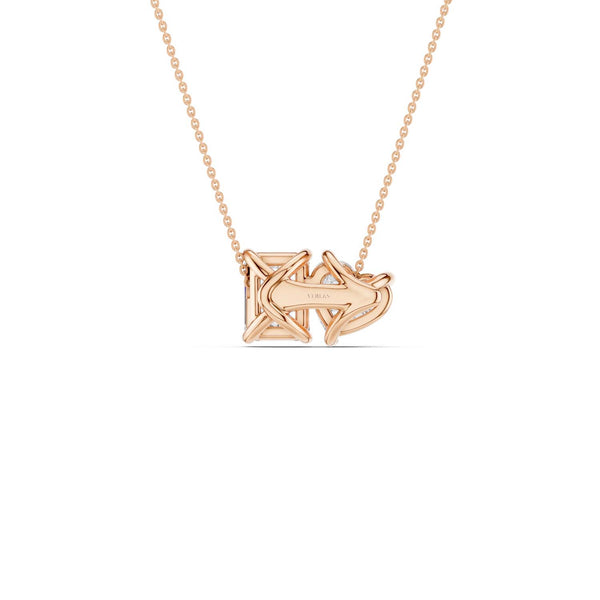 Heart Emerald Diamond Two-Stone Necklace