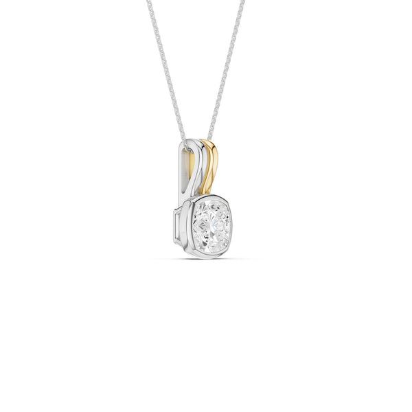 Coupled Cushion Bezel Necklace