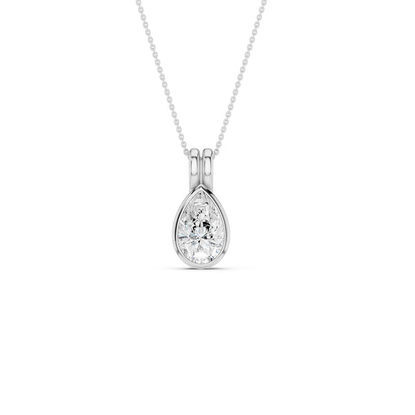 Coupled Pear Bezel Necklace