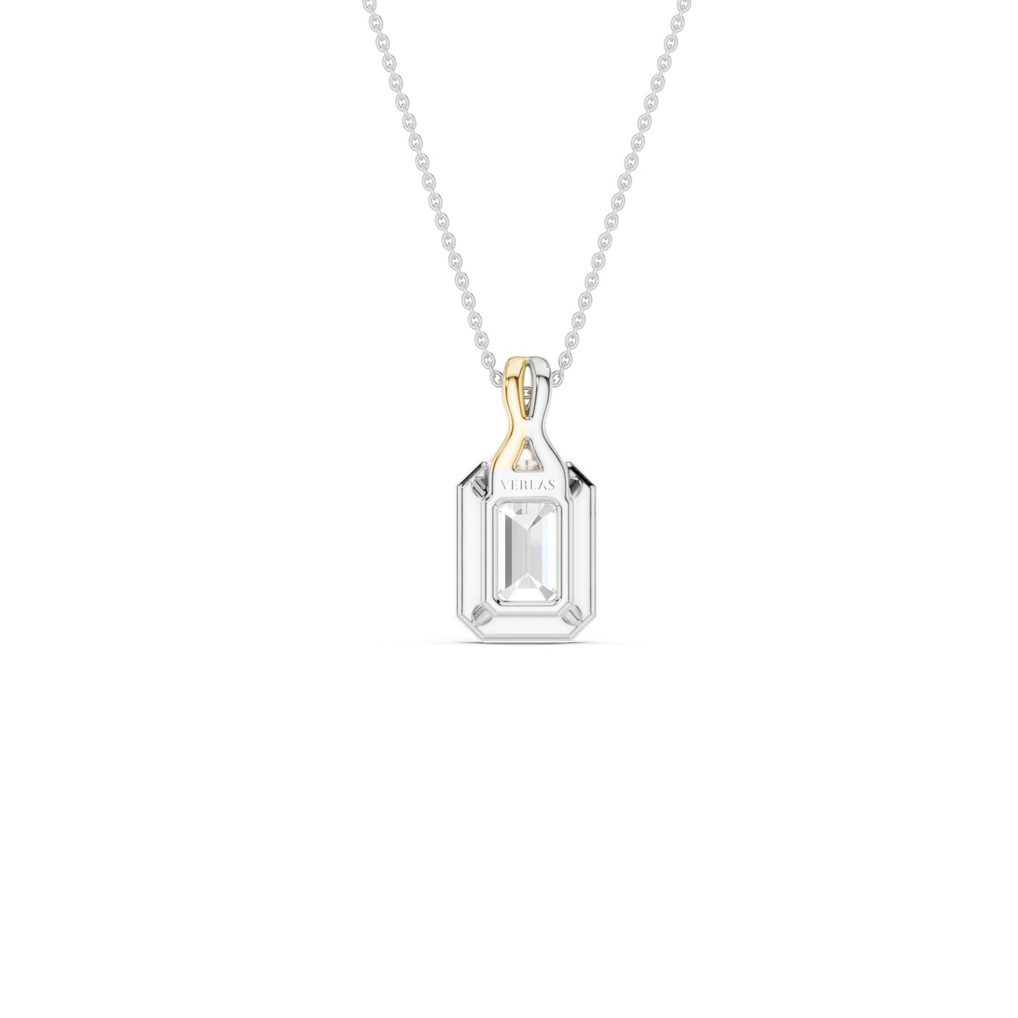 Twisted Emerald Bezel Pendant Necklace