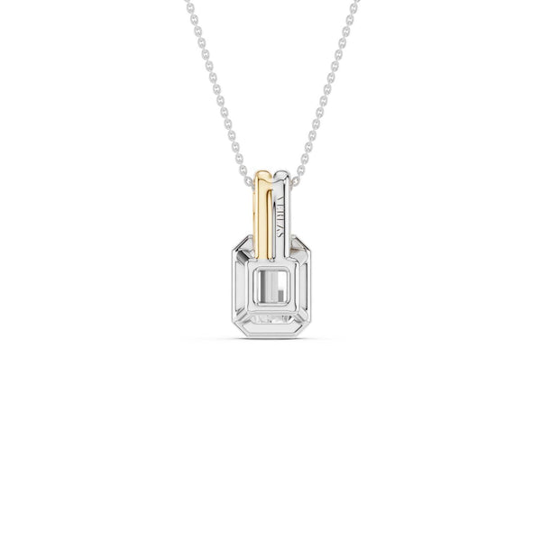 Coupled Emerald Bezel Necklace