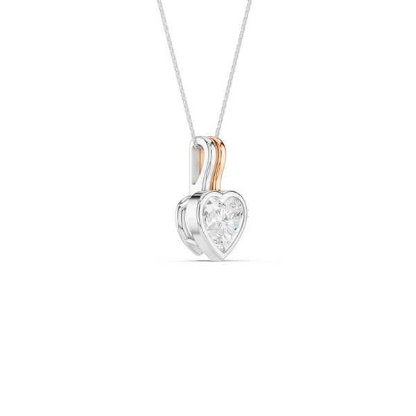 Coupled Heart Bezel Necklace