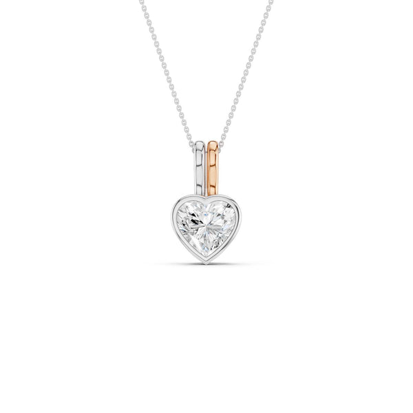 Coupled Heart Bezel Necklace