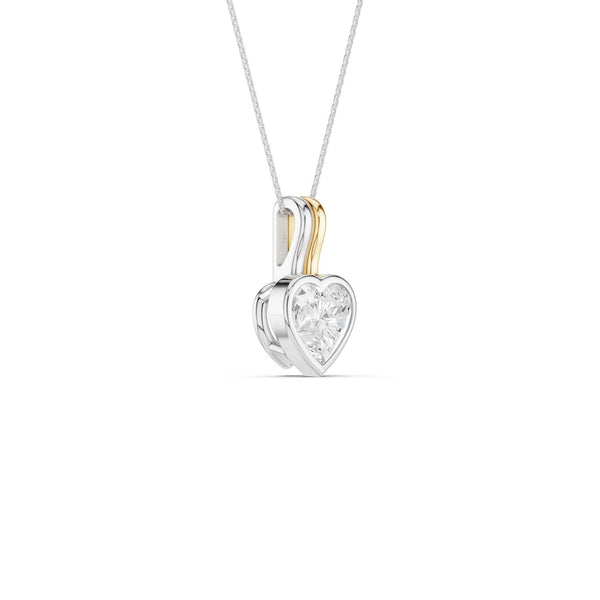 Coupled Heart Bezel Necklace