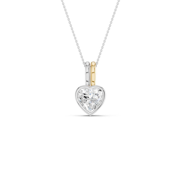 Coupled Heart Bezel Necklace