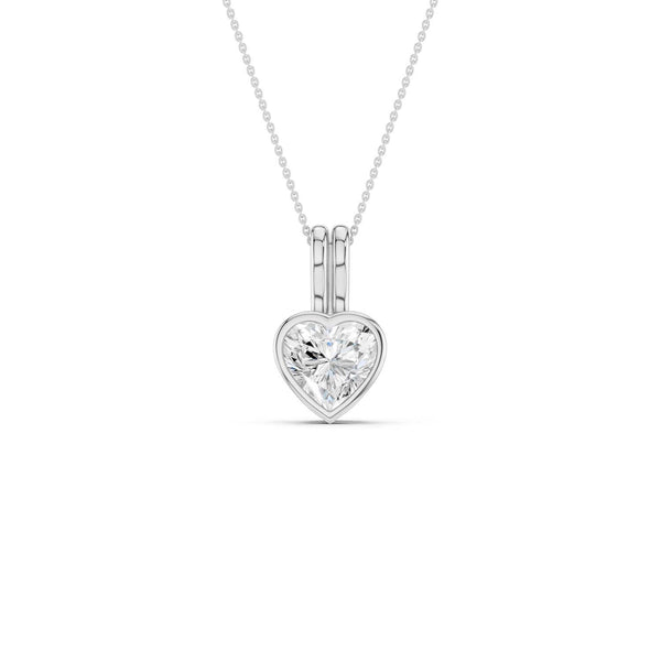 Coupled Heart Bezel Necklace