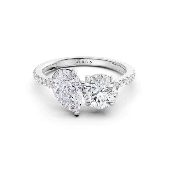 Pear Round Two Stone Diamond Ring